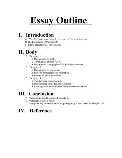 Read Online English Paper Outline 