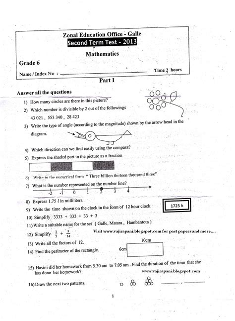 Download English Past Papers For Grade 6 