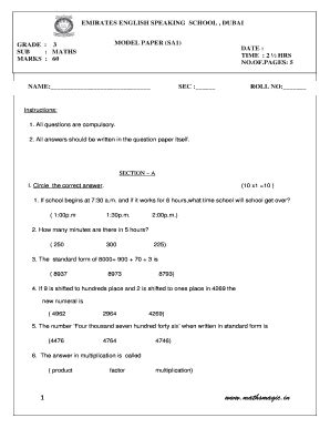 Full Download English Test Papers For Grade 3 