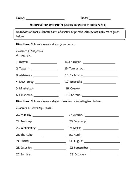 Englishlinx Com Abbreviations Worksheets Abbreviation Worksheet 1st Grade - Abbreviation Worksheet 1st Grade