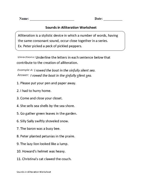 Englishlinx Com Alliteration Worksheets Alliteration Worksheet 7th Grade - Alliteration Worksheet 7th Grade