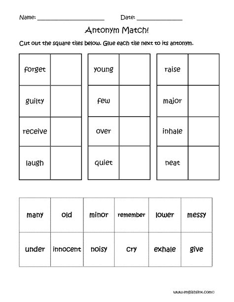 Englishlinx Com Antonyms Worksheets Antonyms For Second Grade Worksheet - Antonyms For Second Grade Worksheet