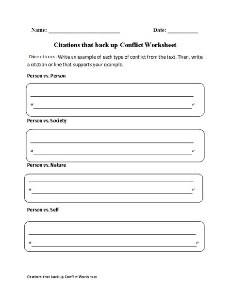 Englishlinx Com Conflict Worksheets Conflict In Literature Worksheet - Conflict In Literature Worksheet