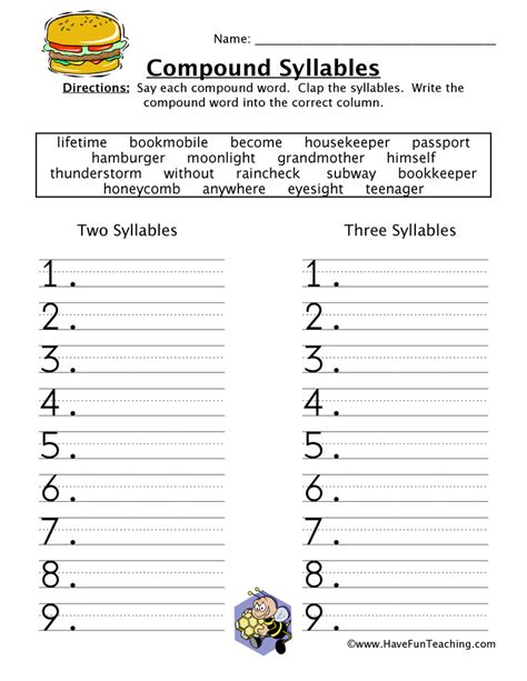Englishlinx Com Syllables Worksheets Syllables Worksheet Second Grade - Syllables Worksheet Second Grade