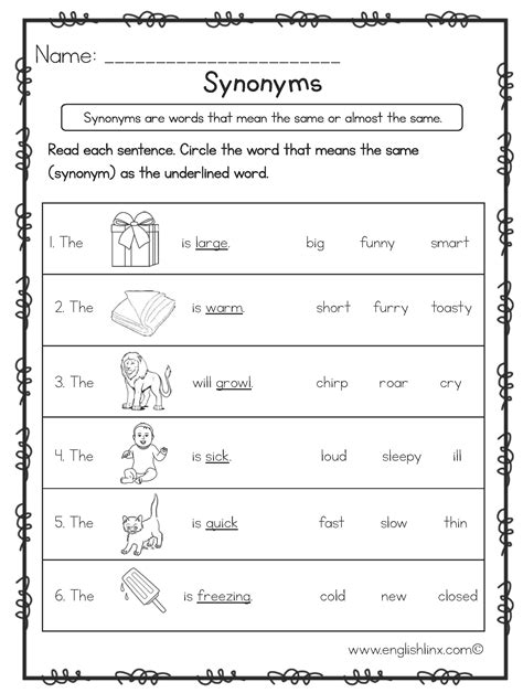 Englishlinx Com Synonyms Worksheets Synonyms For Worksheet - Synonyms For Worksheet