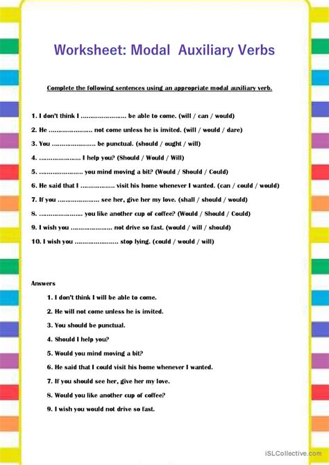 Englishlinx Com Verbs Worksheets Modal Auxiliary Verbs 4th Grade - Modal Auxiliary Verbs 4th Grade