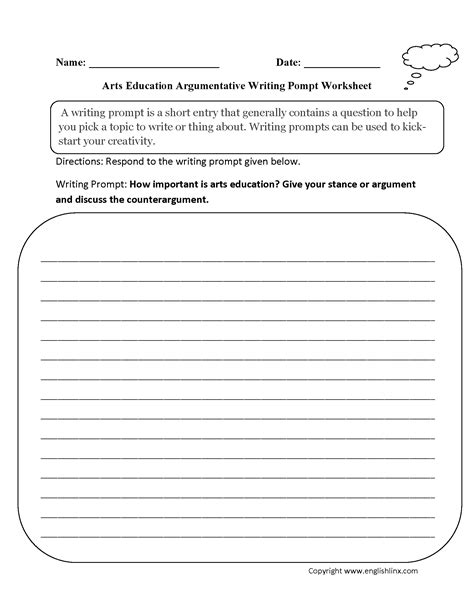 Englishlinx Com Writing Prompts Worksheets Writing Prompt Worksheet - Writing Prompt Worksheet