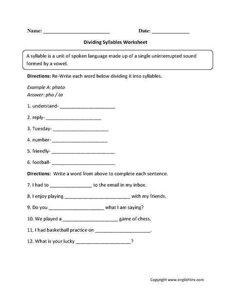 Englishlinx Syllables Worksheets Mdash Db Excel Com Syllables Worksheets For 3rd Grade - Syllables Worksheets For 3rd Grade