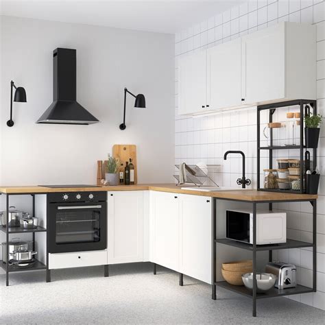 Enhet Eckküche  Anthrazit Weiß Rahmen - Küche Finanzieren Bei Ikea