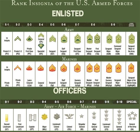 enlisted military ranks in order
