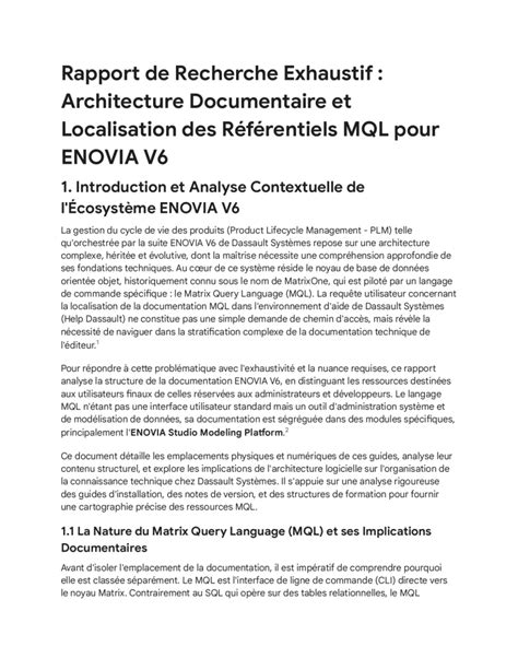 Enovia V6 Documentation