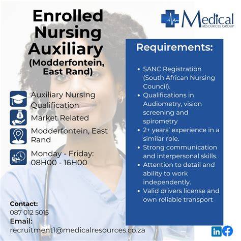 enrolled nursing auxiliary posts in malamulele hospital