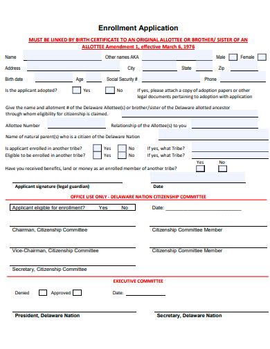 enrollment application template for summer camp