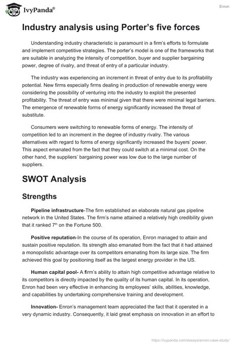 enron case study conclusion