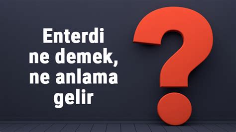 Enterdi Ne Demek