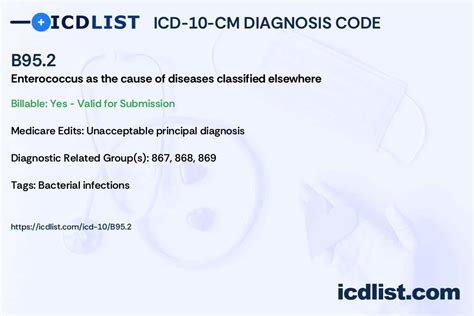 Enterococcus Faecalis Icd 10