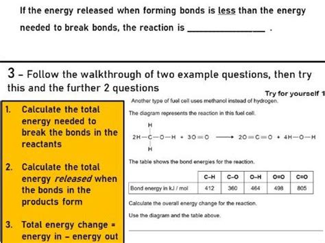 Enthalphy Energy Calculations Worksheet C5 Aqa Gcse Chemistry Bond Enthalpy Worksheet - Bond Enthalpy Worksheet