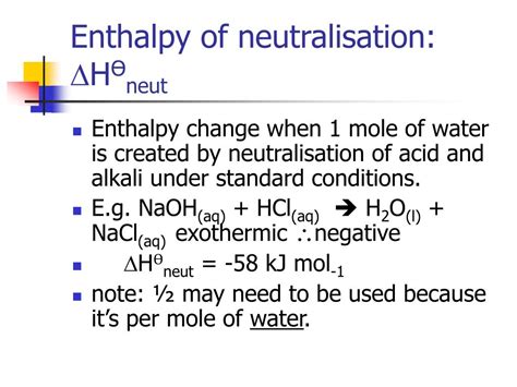 Enthalpy Of Neutralisation