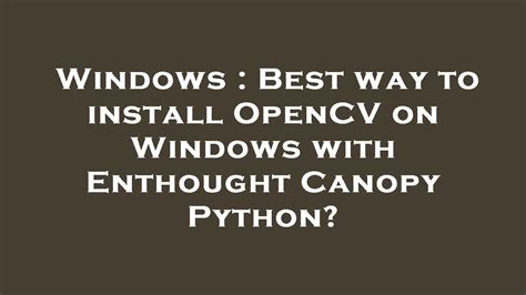 enthought python for windows