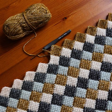 Entrelac Crochet Blanket Pattern