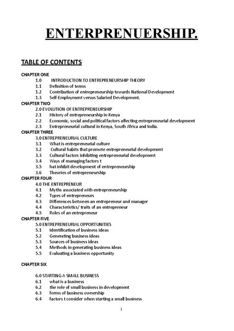 entrepreneurship development notes