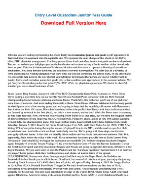 Entry Level Custodian Janitor Test Guide
