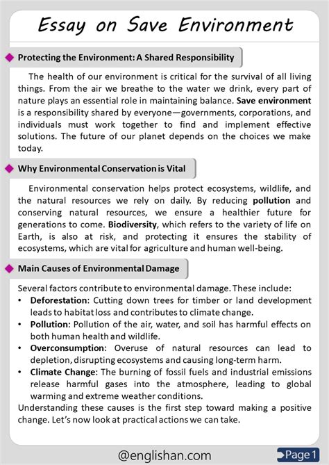 Environment Protection Essay