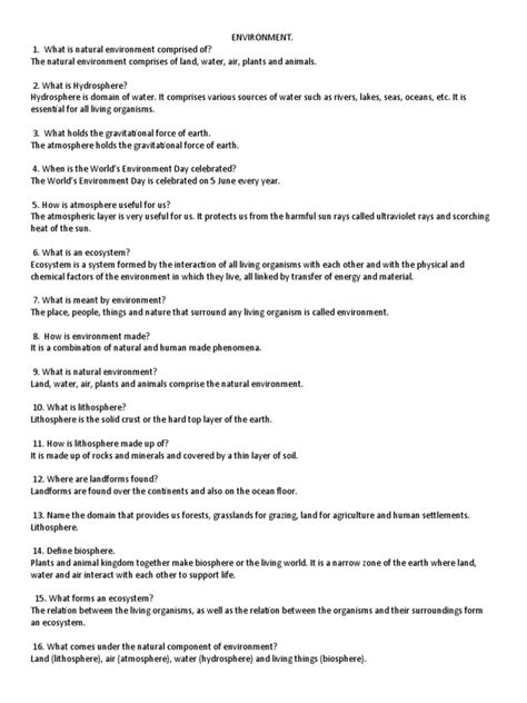 Full Download Environment Questions And Answers 