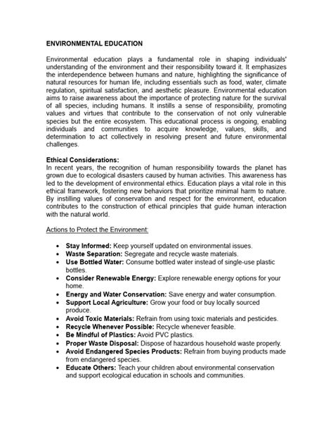 Environmental Education Pdf