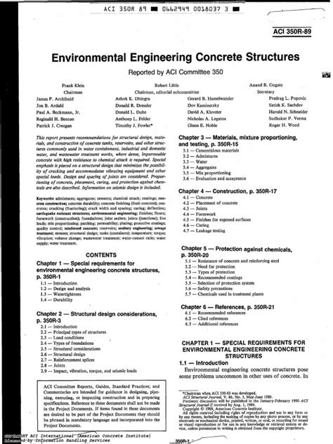 Environmental Engineering Concrete Structures