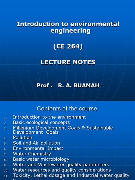 Environmental Engineering Lecture Notes Ppt