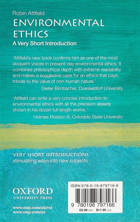 environmental ethics a very short introduction ve