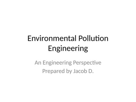 Environmental Pollution Engineering By C S Rao