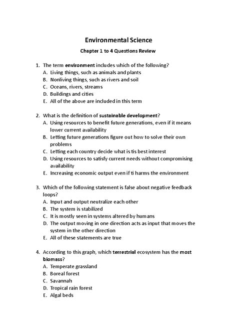 environmental science chapter 1 review answers