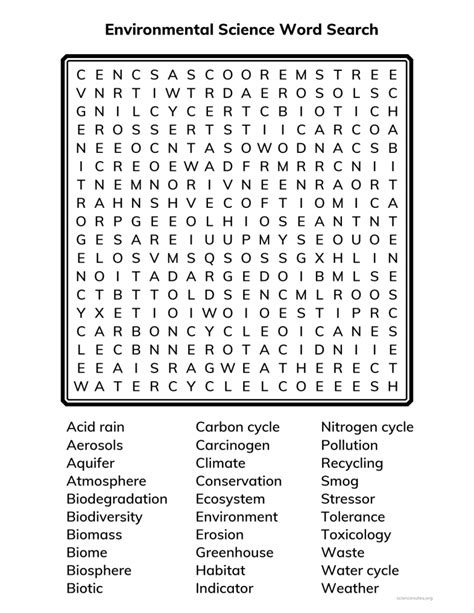 Environmental Science Word Search Science Vocabulary Word Search - Science Vocabulary Word Search