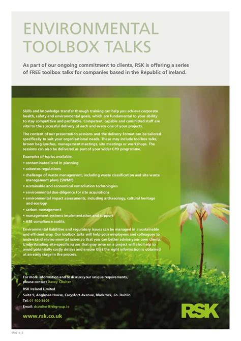 environmental toolbox talks