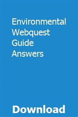 environmental webquest guide answer key