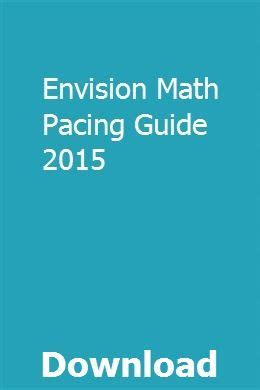 Full Download Envision Math Pacing Guide 