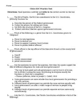 eoc civics practice test