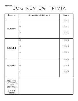 eog answer sheet
