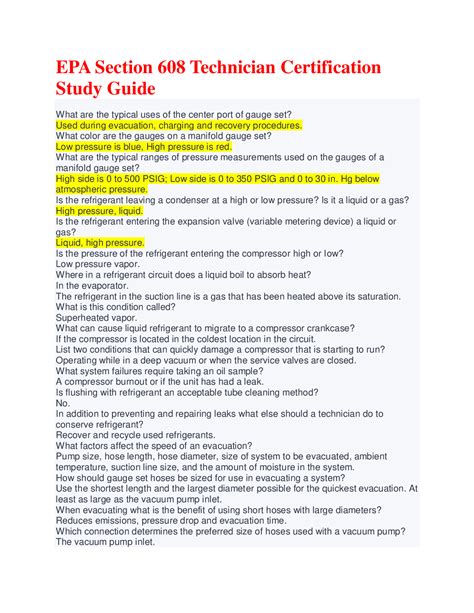 epa 608 certification study guide