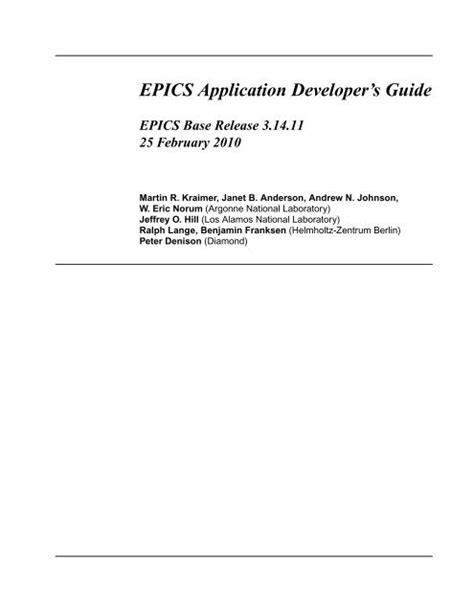 Read Epics Application Developers Guide 