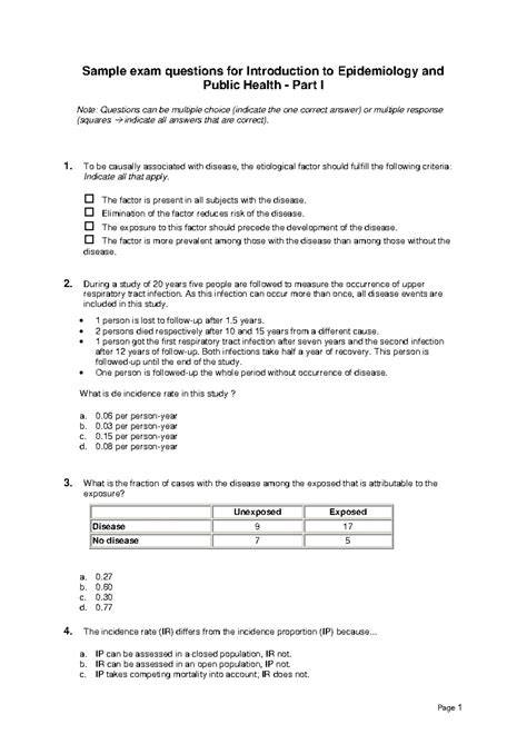 epidemiology qualifying exam questions