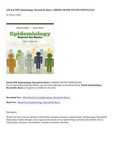 Read Online Epidemiology Beyond The Basics 3Rd Edition Pdf Download 