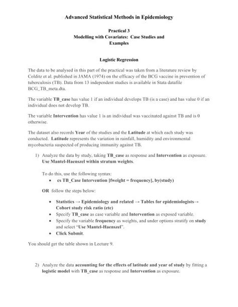 epm304 advanced statistical methods in epidemiology