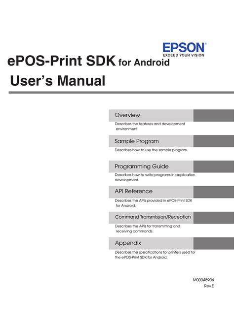 Read Online Epson Epos Print Sdk For Android Users Manual 