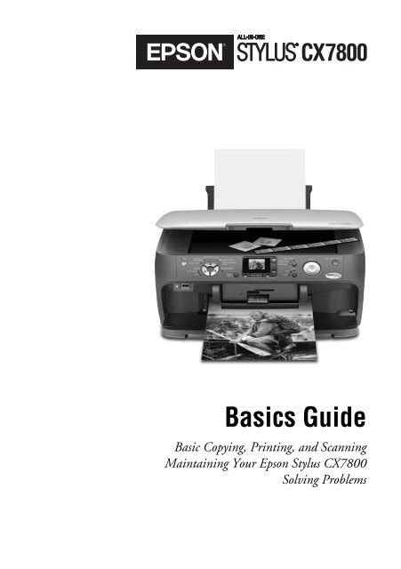 Read Epson Stylus Cx7800 User Guide 