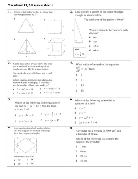 eqao grade 9 math 2014 answers leaked
