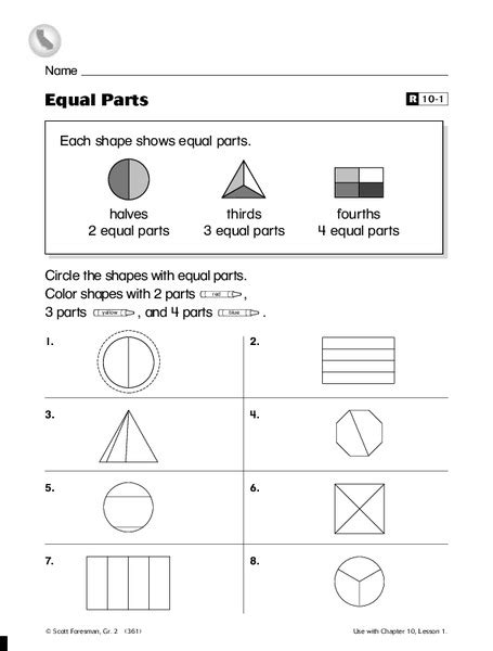  Equal Parts Worksheet Third Grade - Equal Parts Worksheet Third Grade