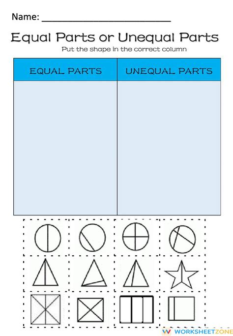 Equal Unequal Parts Examples Worksheets 99worksheets Equal Parts Worksheet 2nd Grade - Equal Parts Worksheet 2nd Grade